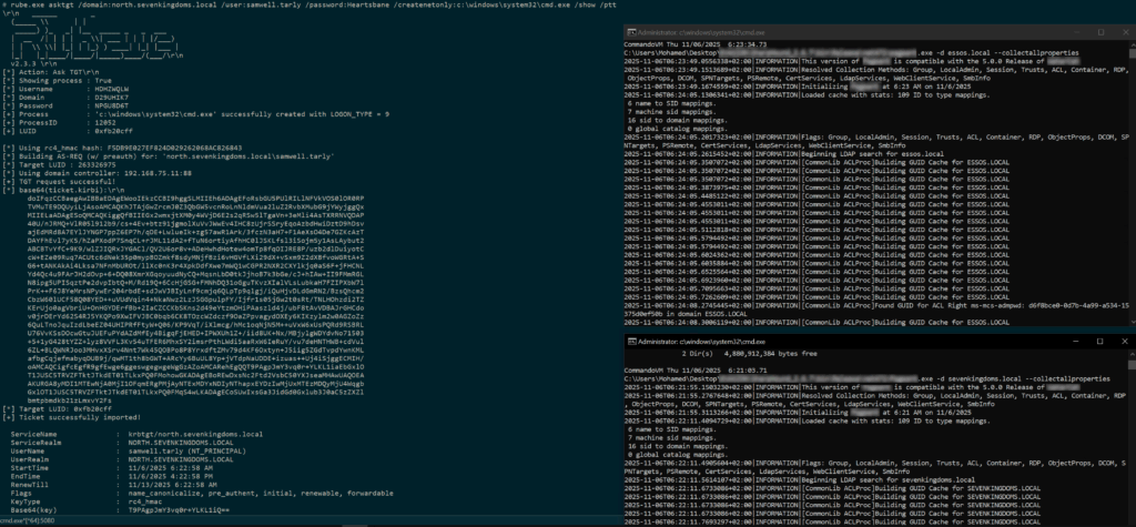 Aquiring a TGT using Rubeus and running SharpHound from a non domain-joined machine